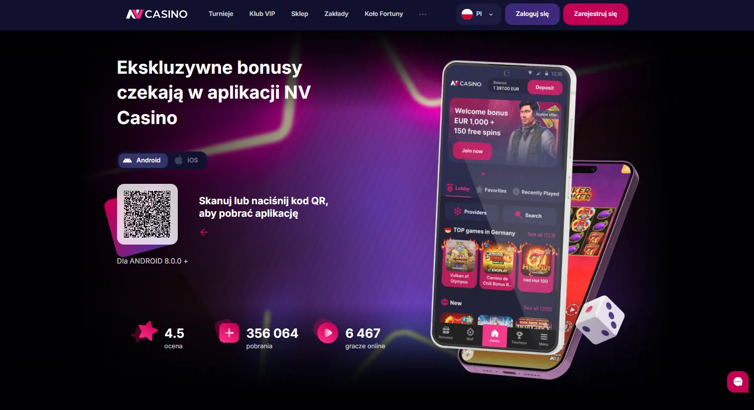 Instalacja APK krok po kroku - NV Casino app